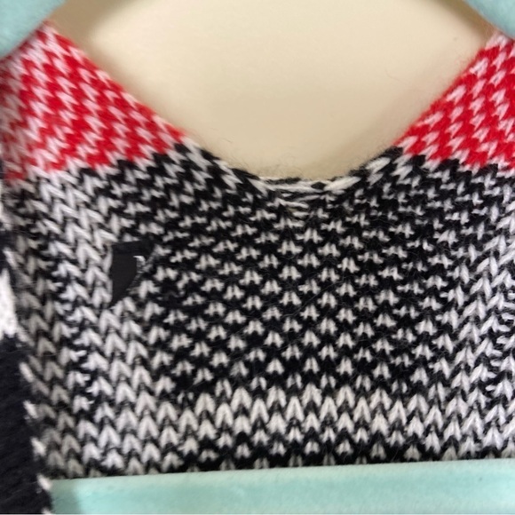 NY&Co Plaid Open Front Poncho Cardigan w Front Pockets Black/Red/White Size M - Picture 7 of 15